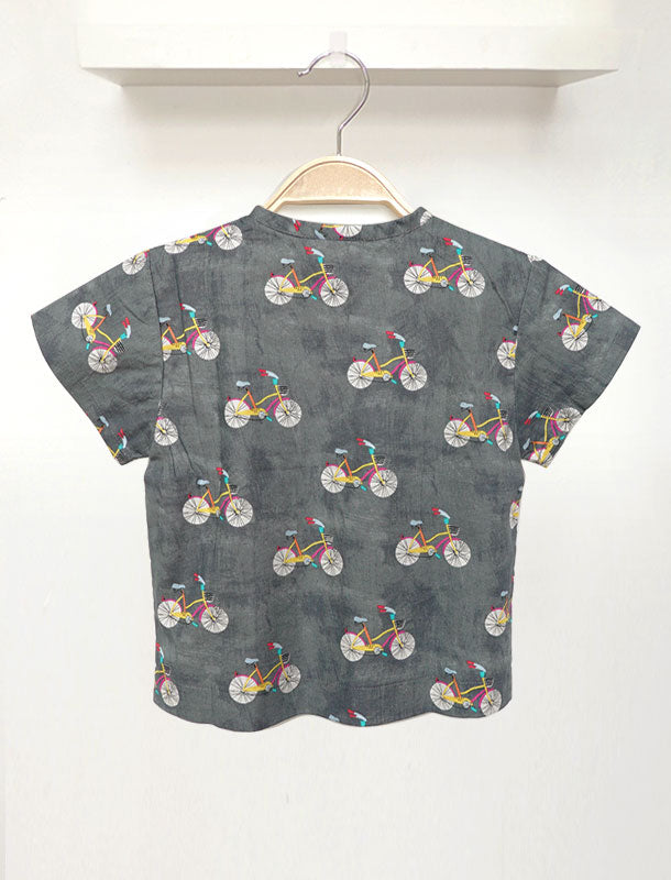 Bicycle Short Sleeves Boy Shirt