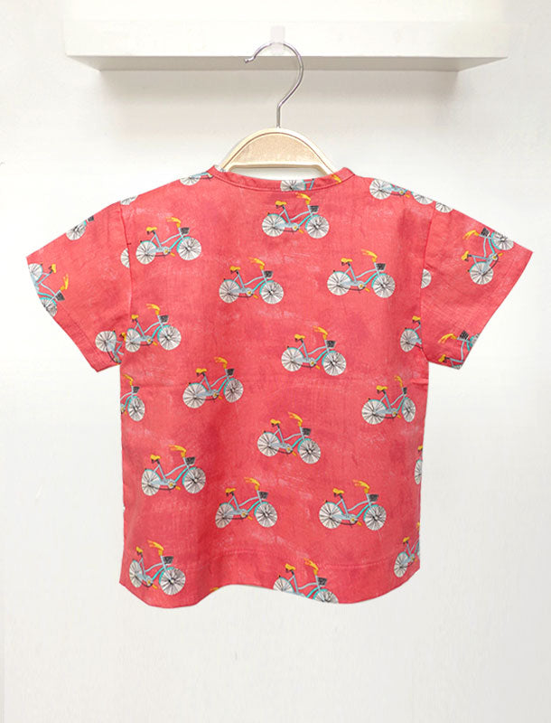 Bicycle Short Sleeves Boy Shirt