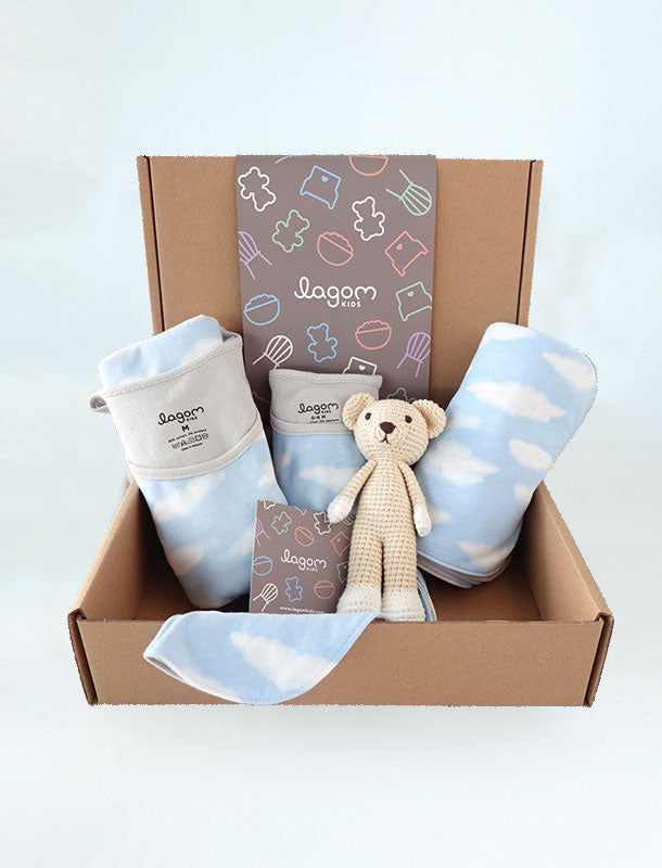 Mama+Me Blue Sky Twinning Baby Gift Set